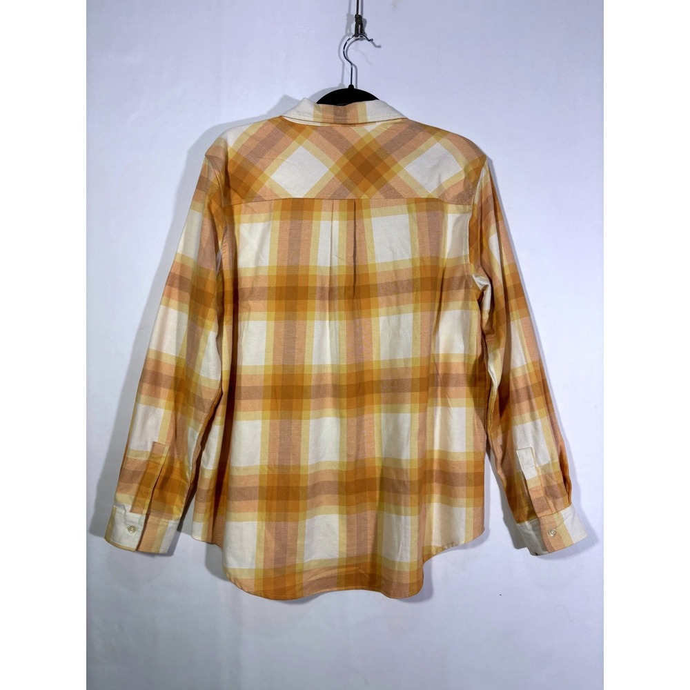 Western Plaid Flannel Weatherproof Vintage Button Up Shirt Womens Large Orange - Picture 2 of 7